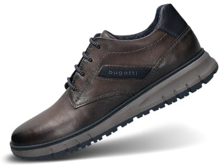 bugatti Herren-321-AOP01-3200-1100-Schnürer,Dark Grey,42