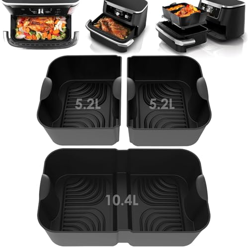 VIRIECH Moule Air Fryer, 3PCS Accessoire Air Fryer pour Ninja Air Fryer AF500EU, Air Fryer Accessoires pour Ninja Foodi Flex 10,4 L et 5,2 L, Moule Silicone Air Fryer Réutilisable pour Ninja Air Fryer