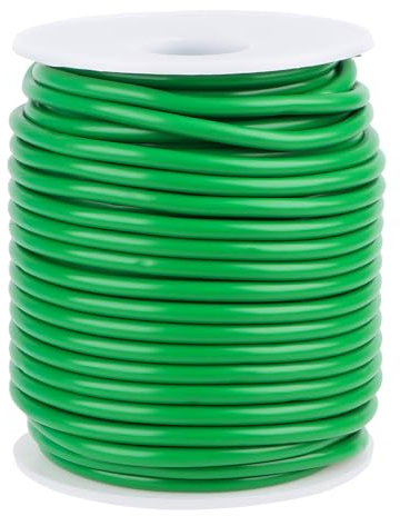 Fil de 3,5 mm - 20 m - Fil de liage en plastique - Fil de clôture - Fil de clôture - Fil épais pour fleurs - Pour regrouper les arbres et les plantes de jardin - Vert