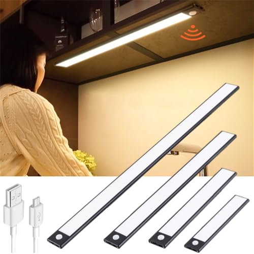 luz nocturna con Sensor de Movimiento reccargable usb Magnética Adhesiva, 20cm, Para Armario, Cocina, Pasillo, Luz nocturna