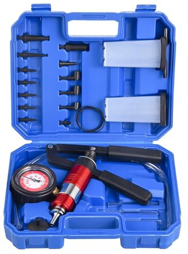 LXNEER 2 in 1 Hand Held Vacuum and Pressure Pump Tester Brake Fluid Bleeder Kit, One Man Hand Vacuum Pump Bleed Tool Brake Bleeding Kit for Car Truck Motorcycle