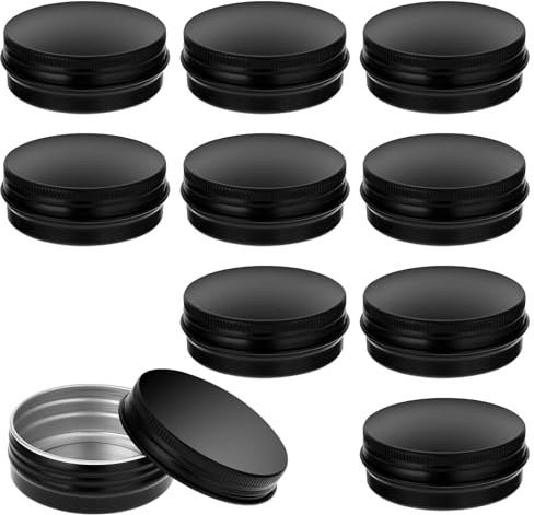 10 recipientes de bálsamo labial, latas pequeñas con tapas, latas pequeñas de aluminio con tapas, latas de metal con tapa de rosca para ungüentos, barras de loción, velas