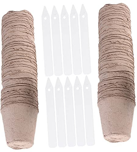 SUPVOX Paquete De 40 Macetas De Vivero Vasos De Papel para Plantar Nutrición para Uso En Interiores Y Exteriores