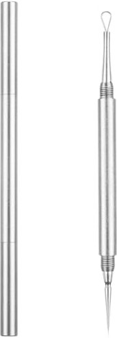 MYGLOAR rimozione dell'acne, rimozione dei punti neri, spremiacne, dispositivo per la rimozione dell'acne, dispositivo per la rimozione dei punti neri, detergente per pori, ago per l'acne(argento)