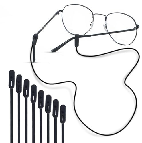 Qufiiry 8 Pcs Glasses Straps No Tail Eyeglasses Strap, Silicone Sunglasses Holder Strap, Glasses Lanyard, Anti Slip Eyewear Retainer Universal Eyeglass Cord for Women Men