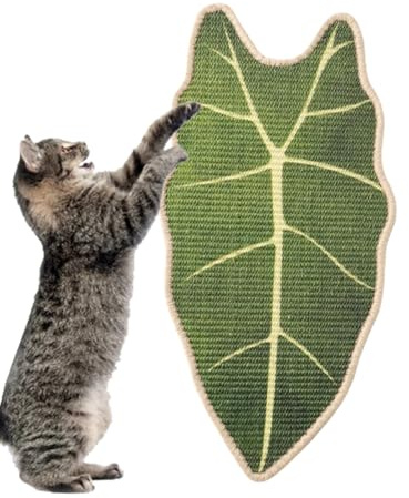 Rascador De Pared Para Gatos | Tapete Autoadhesivo De Plantas Tropicales - Rascador De Pared Para Gatos Con Poste De Rascado | Para Protección en Hogar de Esquina, Puerta, Suelo, Sofá, Alfombra y Cama