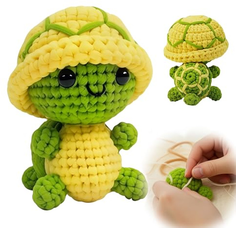 ARHZ Kit Uncinetto Principianti,Crochet Kit Amigurum,Uncinetto Set Completo per Animali (con istruzioni),per adulti e bambini che Stanno Imparando l'uncinetto-Tartaruga