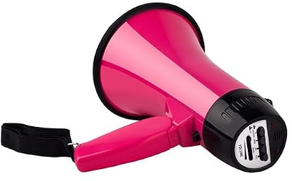 megafon, Megafonhögtalare Hand 25 Watt Bullhorn Megafon med Siren Högtalare for inomhus och utomhus mikrofon (rosa)