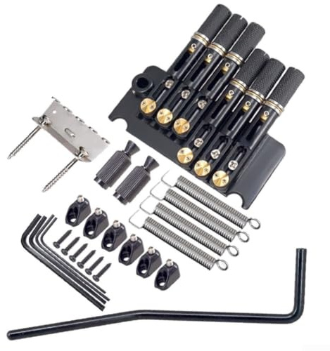 Sistema de trémolo de guitarra sin cabeza con cordal, para guitarras eléctricas de 6 cuerdas, pieza de repuesto de vibrato de metal con tornillos de montaje y llave inglesa