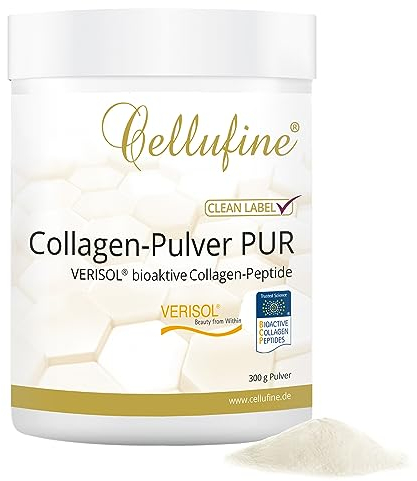 Cellufine® Premium VERISOL Collagen Pulver 300 g I Beauty Kollagen Pulver mit bioaktiven Collagen Peptiden I natürlich & ohne Konservierungsstoffe, 120 Portionen mit sehr hoher Bioverfügbarkeit