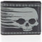 Shagwear Geldbörse Herren Portemonnaie Groß mit Riessverschluss Münzfach 9 Fächer PU Leder Geldbeutel für Männer Brieftasche Wallet Portmonee - Totenkopf