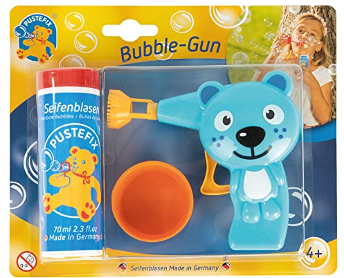 PUSTEFIX Bubble-Gun Katze I 70 ml Seifenblasenwasser I Seifenblasen Spielzeug Made in Germany I Bubble Pistole für Kindergeburtstag, Hochzeit & als Gastgeschenk I Spaß für Kinder & Erwachsene