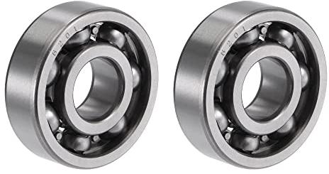 sourcing map 2 Stück 6201 Rillenkugellager 12mm Bohrung 32mm Außendurchm. 10mm Dicke CN Offener Chromstahl
