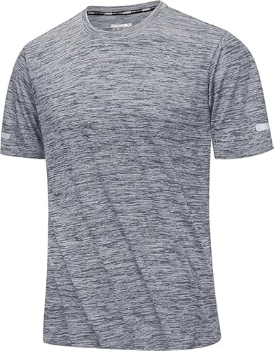 MAGCOMSEN Tee Shirt Homme Chemise D'entraînement Respirante à Séchage Rapide Chemise Course à Manches Courtes T-Shirt de Fitness