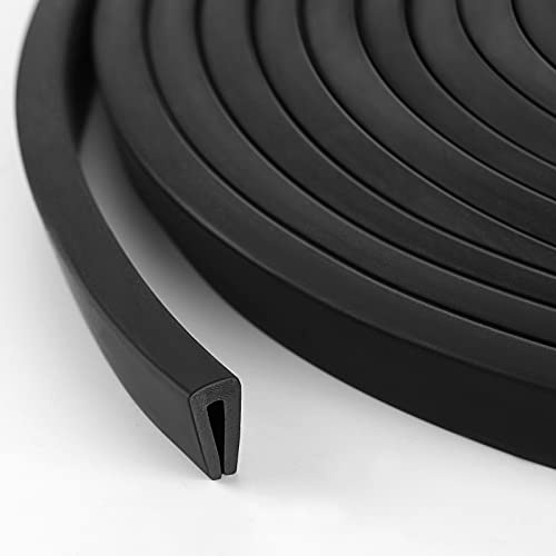 Kingdder Rubber Edge Guard, Metal Edge Trim, Fit 1/16, Black Color,20 Feet
