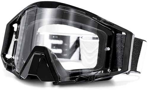 NENKI Motocross Brille mit Nasenschutz, Motorradbrille für Brillenträger, UV-Schutz Crossbrille für Damen Herren, MX MTB Brille, winddicht/beschlagfrei