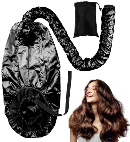 Accesorio para secador de pelo con capucha, accesorio de vapor para casco de capó, gorra térmica grande, secador de pelo ajustable extra grande con banda elástica, gorro de secado de rizos naturales