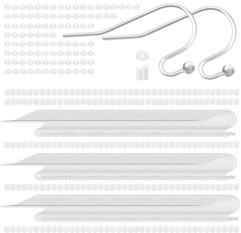 500PCS Silver Earring Hooks Earring Findings for Jewelry Making, Hypoallergenic Ear Wires Fish Hook for DIY Earrings Bulk Pack