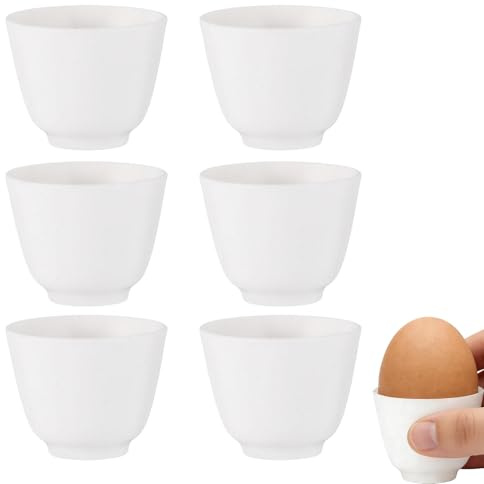 BAIFULAI Äggkoppar porslin set om 6, 5 x 4,3 cm, äggkoppsset av keramik, ugnglasyrprocess, slät och burrfri, diskmaskinssäker och i presentförpackning, äggkoppar för frukostbord