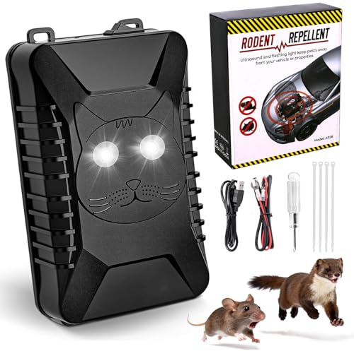 GQBVPN Ahuyentador de Ratones Ultrasónico para Coche, Ultrasonido Ahuyentador Palomas Trampas contra Ratones Anti Topos, Ideal para Aticos, Hogar, Jardín y Automóviles