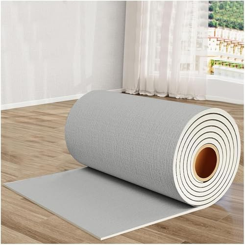 Pannelli per Parete Umida - Carta Parati Adesiva Muro Termoisolante Antimuffa Insonorizzante, 5mm Moderna Carta Adesiva per Pareti Camera da Letto/Soggiorno(Grigio,L5m W50cm)