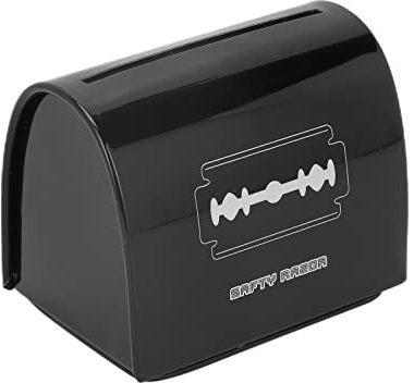 Xiuganpo Caja de Eliminación de Cuchillas de Afeitar, Hierro de Gran Capacidad, Almacenamiento de Seguridad para 300 Cuchillas, Banco de con Diseño Sellado a Prueba de Niños para el Hogar, Baño,