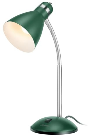 LEPOWER Metal Desk Lamp, Adjustable GooseNeck Reading Light for Bedroom