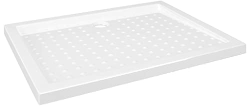 vidaXL Duschwanne Anti-Rutsch Niedrige Schwelle Rostschutz Duschtasse Bad Brausewanne Duschbecken Dusche Badezimmer Weiß 90x70x4cm ABS