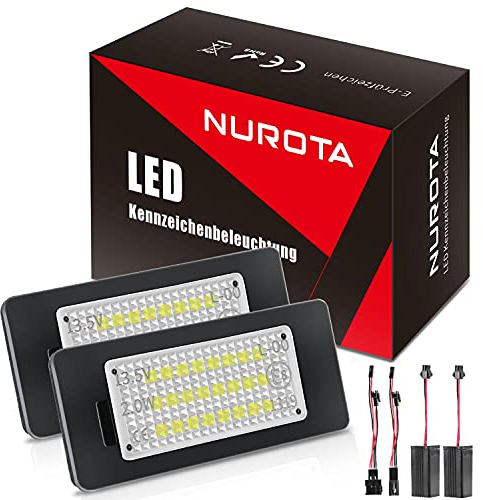 NUROTA LED Kennzeichenbeleuchtung Canbus Fehlerfrei Weißes Licht kompatibel mit Audi A4 B8, A5 8T, Q5, TT 8J, kompatibel mit Passat B6 CC, Skoda Fabia 2 3