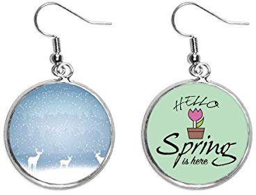 la forêt modèle météorologique cerf Pendentif décoratif saison printemps boucles d'oreilles bijoux