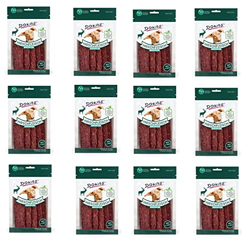 Dokas Dog Hirschfleisch getrocknet für Hunde - 12 x 60g