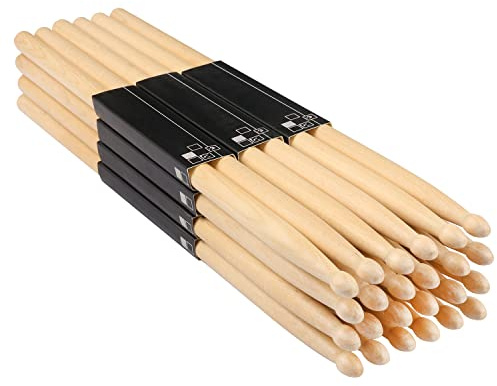 Drum Sticks, 24 Pairs 5A Drumsticks,16 Inch, Classic Wood Tip Drumstick Bulk, Pitch Matched Drumsticks Maple Wood Drum Sticks, by GNIEMCKIN.