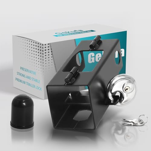 Gekufa Anhängerschloss, Inklusive Rundschloss und Schutzkappe, anhängerschloss diebstahlschutz bietet Anhängerschutz bei Allen Wetterbedingungen, Anti-Rost anhänger diebstahlsicherung Schwarz