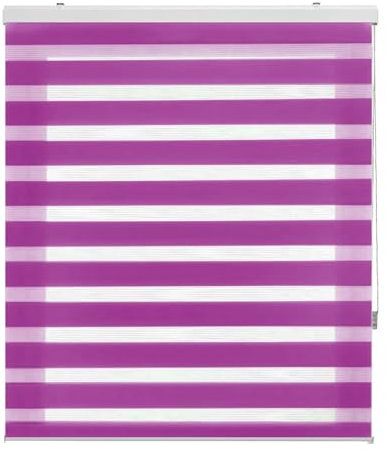 Duo Rollo ohne Bohren 80 x 150 cm Hitzeschutz, Sichtschutz Verdunkelung Rollos Größe und Farbe wählbar für Tür & Fenster, Lila