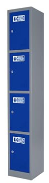 The Workplace Depot Metal PPE Storage Locker, 4 Door | Metal PPE Storage Lockers, 1-6 Door Heavy Duty Clothes Locker for Gym, Office, School & Staff Changing Rooms (4 Door).