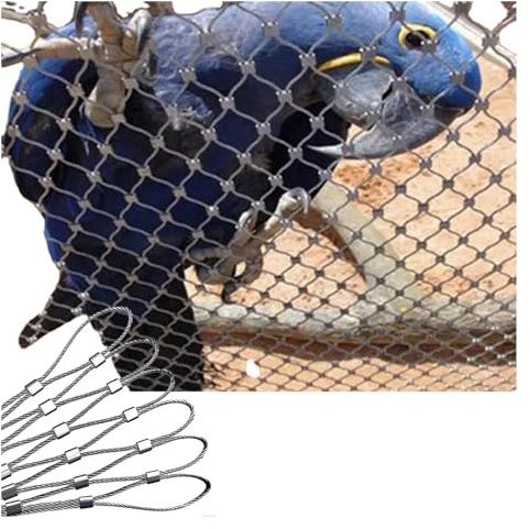 Aoisavch Garten Edelstahl Drahtgeflecht, Heavy Duty Metalldraht Sicherheitsnetze, Seil 3mm Mesh 10CM Kletterpflanzen Netz (Color : 10cm/3mm, Size : 2.6x6.6ft/0.8x2m)