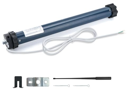 Anesty Rolladenmotor Komplettset, 20 Nm Rohrmotor Rollo Motor Rolladenantrieb für 60mm 8-Kant Welle, 40KG Zugkraft, mit Thermoschutz und Mechanischen Endschaltern