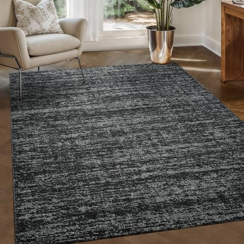 SANAT Oslo Teppich für das Wohnzimmer - Teppich mit modernem Design, Geeignet für Wohnzimmer, Flur, Esszimmer, Schlafzimmer, Küche und Kinderzimmer - Schwarz, Größe: 120 x 170 cm