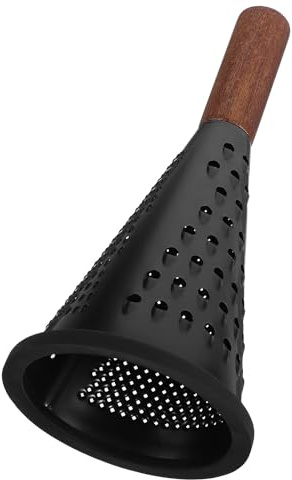 SUPVOX Grattugia da Cucina Multifunzionale in Acciaio Inox Manico in Legno Ergonomico, Grattugia per Patate e Verdure Design Conico 8 Pollici, Utensile da Cucina per Taglio Preciso