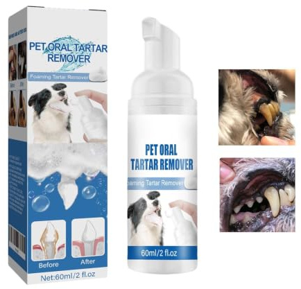 Hund Andedräktsfräschare Spray,60 Ml Skum Tar Bort Gulnande Tandfläckar - Rengörande Tandvårdsspray För Husdjur - För Tandköttshälsa Munhygien Och Valpvård Samt Rengöring Och