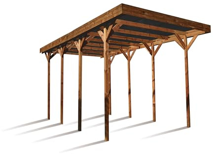Forest Style Carport en Bois traité 32,3 m² - Camping Car 800x404x395 cm - Cerland