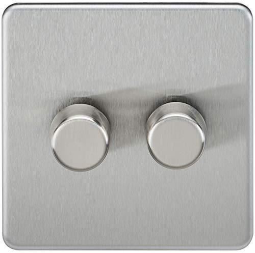 Knightsbridge SF2182BC 2G Dimmer, Brushed Chrome