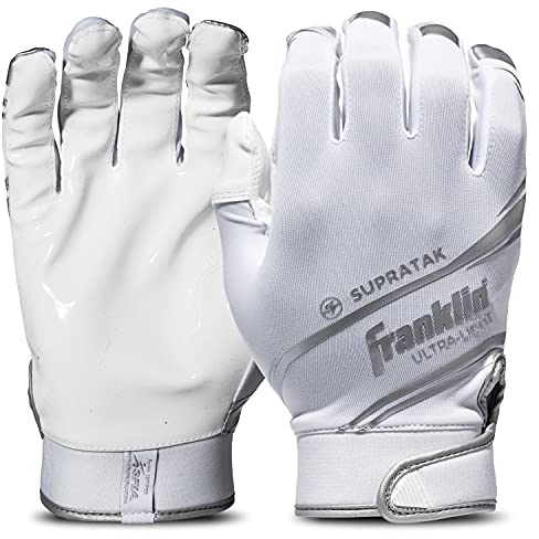 Franklin Sports Supratak - Guantes de fútbol (cromados), color blanco