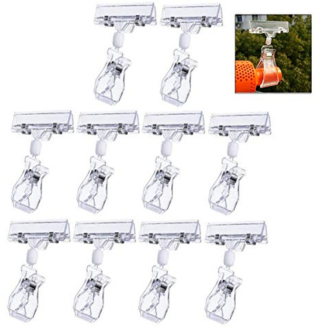 iwobi 10 Pièces Porte Etiquette Prix, Support étiquette Plastique Signe Clips de Marchandise Supporter
