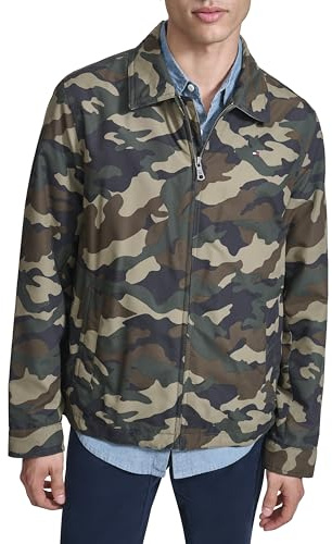 Tommy Hilfiger Men's Lightweight Microtwill Golf Jacket (Standard and Big & Tall), Camouflage, Large