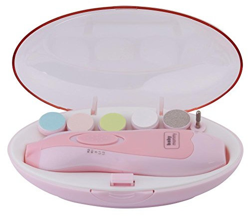 Baby nagelklippare säker elektrisk baby nageltrimmer nagelfil kit 6 i 1 elektriska tår och fingernaglar slippoleringsverktyg (rosa)
