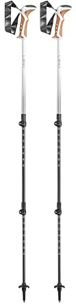 LEKI Jannu Aluminum Adjustable Lightweight Walking Poles for Trekking & Hiking - White-Green-Silver - 90-125 cm