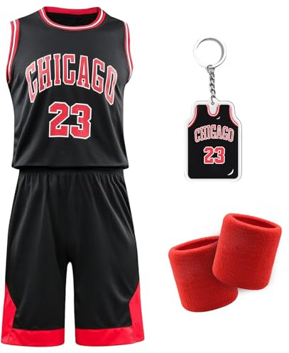 Pardofelis Camiseta de baloncesto para niños, camiseta de baloncesto de secado rápido y pantalones cortos con envoltorios para muñecas, juego de baloncesto sin mangas para entrenamiento y juegos, ropa