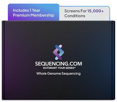 Sequencing Complete Genome Bundle | HSA & FSA Eligible | WGS Genetic Testing Kit | All-in-One DNA Test | Personalized Health, Disease Screening, Carrier Status,