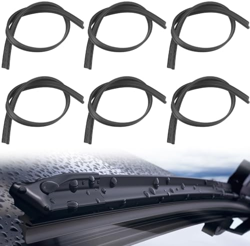 Scheibenwischer Gummi, 6 Stück Scheibenwischergummi Ersatz, 800mm Wischergummi Scheibenwischer Ersatz Wischergummi Scheibenwischer leiser Machen(Schwarz)